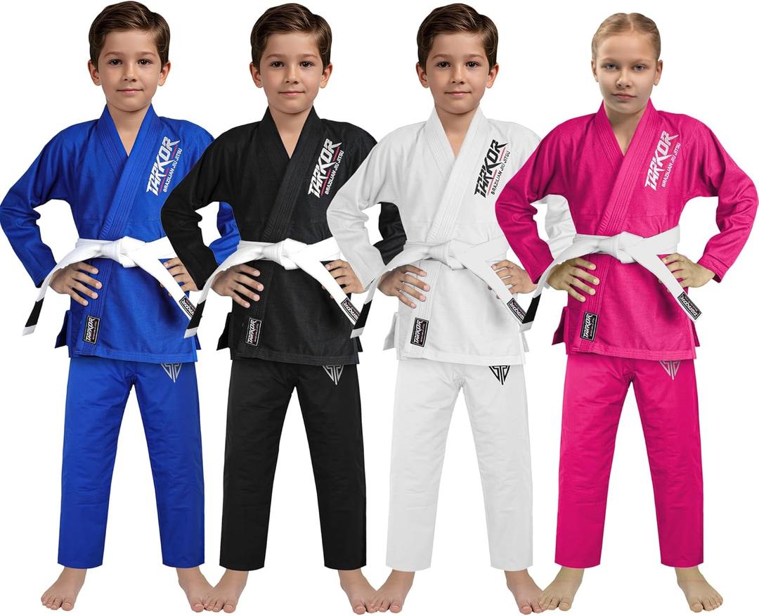 Sports IBJJF Ultra Light BJJ Brazilian Jiu Jitsu Gi for Kids with Preshrunk Fabric (K1, Blue)