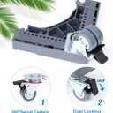 W B D WEIBIDA Appliance Dolly Cart with 4 Locking Twin Wheels Mini Fridge Stand Adjustable Furniture Mover Mobile Roller Base for Washing Machine, Dryer, Refrigerator, Laundry Pedestal