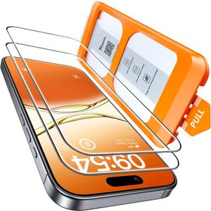 TOCOL for iPhone 17 Screen Protector 6.3 inch 9H Hardness Military Grade Shatterproof HD Tempered Glass for Full Coverage Protection 2 Pack (Clear)