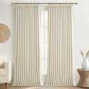 Thick Linen Sand Beige Black Out Curtains 96 Inch Long for Living Room, Elegant Pinch Pleated Room Darkening Cream Curtain & Drapes 40x96 Length for Bedroom Privacy Insulated Windows Burg 2 Panels Set