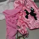 Silicherry 1950s Kids Poodle Skirt 50s Sock Hop Costume with Shirt Scarf Headband Earrings Glasses Socks 4-6 Y