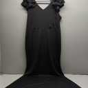 Women's Plus Size Maxi Dress Elegant V-Neck Ruffle Sleeves Bodycon Mermaid Dresses Evening Gown (XX-Large, Black)