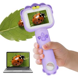 Kids Microscopes Portable Mini Pocket Handheld Microscope for Toddlers, Educational Science Stem Toys for Christmas Birthday Gifts