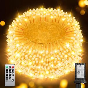 355FT 900LED Christmas Lights, Extra Long Outdoor String Lights Waterproof, Timer & Memory, 8 Modes Dimmable Plug in Fairy for Classroom Outside Tree Wedding Patry Warm White