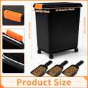 Maxdot 3 Sets 22lb Dry Pellet Storage Bin Kit with wheels, Scoops and Labels Grill Accessories Wood Pellet Storage Containers with Flavor Stickers Airtight for Grill Pellets