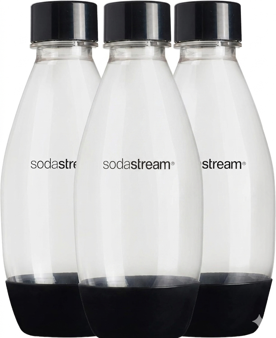 3 PCS sodastream 0.5L Twin Pack Dishwasher Safe Slim Bottle (Black)