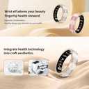 Womens Smart Ring Health Tracker Heart Rate Sleep Monitor 100+ Sports Modes Diamond Ladies Smart Ring for Women Pedometer Smart Rings for Android iOS Colorful Enamel Ring