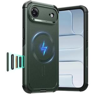 ESR for iPhone Air Case, 7X Military-Grade Drop Protection, Shock-Absorbing Rugged iPhone 17 Air Cover with Camera Control Button, MagSafe Accessories Compatible, Cyber Series, Olive Green