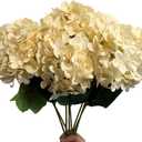 8 Pcs Large Hydrangea Artificial Flowers 27.5 inches Realistic Single Long Stem Full Faux Silk Hydrangea Bouquets Flowers Arrangements Home Decor DIY Wedding Centerpieces(Champange)