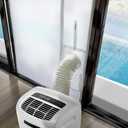 Loviga Portable AC Sliding Door Vent Kit 35x82.5 Inch, 100% Sealing Door Seal Kit for Portable Air Conditioner and Tumble Dryer, Dual Hose Support with Zip and Drawstring Easy to Install