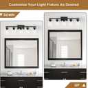 IZORRO Modern Bathroom Light Fixtures, 5 Light Black Vanity Lights, Bathroom Lighting Fixtures Over Mirror with Clear Glass for Living Room Cabinet Bedroom