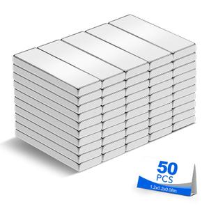 50 Pack Strong Neodymium Bar MagnetsPowerful Rare Earth Neodymium Magnets with Double-Sided Adhesive Perfect for Fridge, Garage, Kitchen, Craft, Office etc 30 x 5 x 2 mm