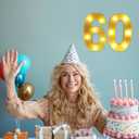 60th Birthday Decorations for Women Men,Happy 60 Birthday Decorations for Centerpieces Table,60 Light Up Numbers Sign Led for Party Backdrop Wall Decor for Wedding Anniversary Home