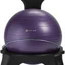 Gaiam Classic Balance Ball Chair – Exercise Stability Yoga Ball Premium Ergonomic Chair for Home and Office Desk with Air Pump 