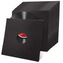 Oungy 30 Pack Vinyl Record Inner Sleeves, Anti-Static PO Lined Record Sleeves for 12 Inch LPs, Frosted Black 110g Heavyweight Paper Vinyl Protective Sleeves