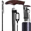 Carbon Fiber Walking Cane for Men and Women - 10 Height-Adjustable, Cane for Seniors Balance, Carbon Fiber Cane Ultralight 0.55 lb, Black Matte, 350 lbs Capacity(Black)