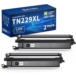 TN229XL Black Compatible Toner Cartridges Replacement for TN229 TN-229 TN 229 XL Toner Cartridges to Use with MFC-L3780CDW MFC-L3720CDW HL-L3280CDW HL-L3220CDW Printer(2 Blacks)