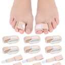 12 Pack Fabric Hammer Toe Correctors, Hammertoe Straightener, Reusable Toe Buddy Wrap Protective Broken Toe Wraps, Toe Splint for Broken Toe, Crooked toes, Bent Toes