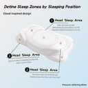 Melow Sleep Pillow,Ergonomic Memory Foam Pillow, Stable Support for Cervical Neck, Cooling Breathable Pillowcase, Cervical Neck Pain Relief for Side, Back & Stomach Sleepers