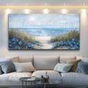 KELIYUAN Large Wall Art For Living Room Canvas Wall Decor For Office Bedroom Decoration Blue Ocean Wall Painting Sea Wave Pictures Printing Artwork Modern Beach Posters Aesthetic Home Decor 24"x48"