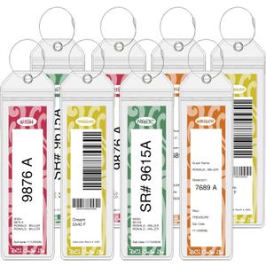 8 Pack DCL Cruise Luggage Tag Holders, Waterproof Durable Plastic with Steel Loops, Fits All DCL Ships Dream, Fantasy, Magic, Wonder, Wish, Treasure, Adventure, DCL Cruise Ship Essentials Must Haves