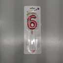 Red 6th Birthday Number Candles,Birthday Candles for Cake,Red Number for Cake Toppers,Decorations for Her Him Party Anniversary Wedding
