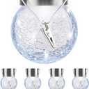 Solar Lights Outdoor Hanging Decorative Globe 8 Pack, Waterproof Solar Lantern with Handle and Clip, Solar Powered Glass Ball Lights for Garden Yard Fence Tree Umbrella Holiday Dcor, Cold White