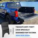 Tailgate Anti-Theft Lock Fit for Toyota Tacoma 2024 2025 2026+, Truck Bed Tailgate Locks Protector Compatible with Toyota Tacoma Accessories 2026-2024 (Black)