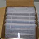 BiuLeon 4 Pack Extra Large Pencil Box, Plastic Pencil Case Organizer, Clear Crayon Box Marker Organizer, Stackable Craft Organizers and Storage for Pen, Craft, Art Supply(Green)