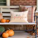 3 x RABUSOFA Fall Pillow Covers 12x20 Inch,Autumn Hello Pumpkin Pillows Decorative Throw Pillows,Lumbar Outdoor Thanksgiving Cushion Cover Farmhosue Fall Decor for Bedroom Couch Sofa White
