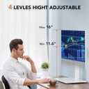 Hemudu Single LCD Computer Monitor Free-Standing Desk Stand Riser for 13 inch to 32 inch Screen with Swivel, Height Adjustable, Rotation, Holds One (1) Screen up to 77Lbs(HT05W-001) White