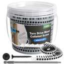 #8x2-1/2 Collated Drywall Screws, 1000PCS Wood Screws with Torx Drive, Black Drywall Screws with Sharp Point & Coarse Thread, Includes Free 150MM Star Bit