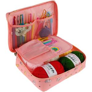 59 Pcs Crochet Hooks Kit for Beginners Adults, Knitting Starter Kit for Adults Ergonomic Crochet Soft Grip Handle Crochet Tools, DIY Weave Yarn Kits with Carry Bag , Travel Knitting Crochet Supplies (Cat)