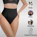 KSKshape Tummy Control Shapewear for Women Seamless Thong Panties Body Shaper Underwear (Black, L)