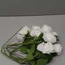 Solivya 12 Pcs Artificial Rose Flowers, Silk Roses with Long Stems, Realistic Fake Roses for Wedding Centerpiece Party Home and Office DIY Decor, White