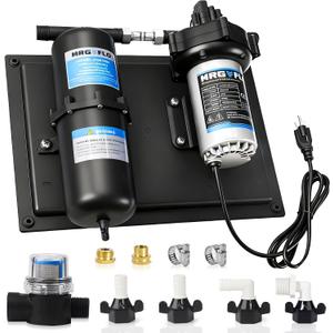 RV Water Pump 110V AC 7GPM 70PSI with 1L 125PSI Pre-Pressurized Accumulator Tank, Ultra-Quiet Water Pressure System for Homes, RVs, Irrigation & Marine Use