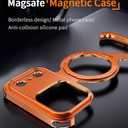 HUHUCASE for iPhone 17/16/15/14/13promax Mobile Phone Case Creative Skeleton Z-Shaped Anti-Fall Heat Dissipation Metal Frameless Magnetic Bracket (Silver,iPhone 16 Pro)