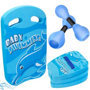 Luismia 3 in 1 Swim Kickboard Kids Water Aerobics Equipment Swim Belt High Density EVA Foam Swim Dumbbell Aquatic Aerobics Set for Children to Adults (Blue)