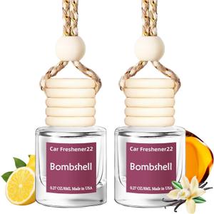 Hanging Car Air Freshener, Long Lasting Essential Oil Diffuser, Non-Toxic Bombshell Scent, Cute Car Fresheners for Women, 2 Pack Made in USA