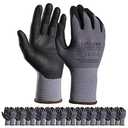 LOCCEF Safety Work Gloves MicroFoam Nitrile Coated-12 Pairs,Seamless Knit Nylon Gloves,Home Improvement,Micro-Foam Gloves (9Pairs,3XL)(Pack of 1)