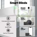 Motorized Blinds with Remote, Blackout No Drill Cordless Smart Roller Shades, Automatic Blinds for Windows, White,30" W x 72" H