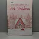 TLESKE Pink Winter Christmas Wall Art Decor, I'm Dreaming of a Pink Christmas Canvas Wall Art Print for Teen Girl Dorm Bedroom Living Room, Snowy Woodland House Wall Artwork Picture, 16x24
