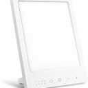 EasyHome Light Therapy Sun Lamp 10000 Lux LED Energy with 10 Adjustable Brightness Dual Color Temperature Adjustment White Warm Light 4 Timer and Memory Function