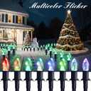 C9 Christmas Pathway Lights Outdoor, 24.2ft Multicolored Flickering String Lights LED Christmas Walkway 20 Christmas Tree Light Bulbs with Stakes for Path Driveway Yard Garden Xmas Sidewalk Decoration
(Multicolor Slow Change)