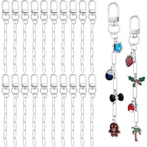 Liliaafar 50 Sets Keychain Making Kit Metal Keychain Clips with Key Ring Swivel Snap Hook Lobster Claw Clasps and Extender Chain Bulk for DIY Craft Supplies Jewelry Purse Bags Accessories Gift(Silver)