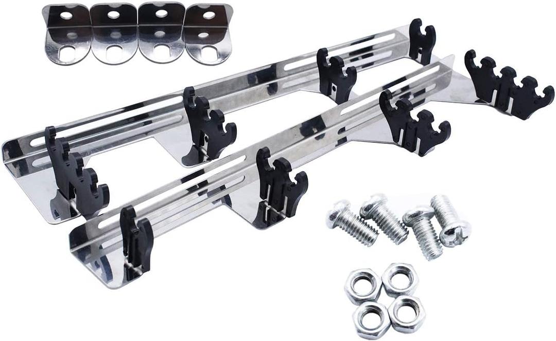 Chrome Linear Spark Plug Wire Separators Divider Loom with Black Valve Cover