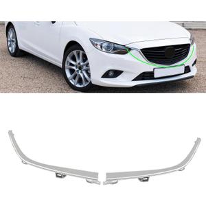 2PCS Front Upper Grille Molding Tirm Fit for Mazda 6 2013 2014 2015 2016 Chrome Left and Right Side