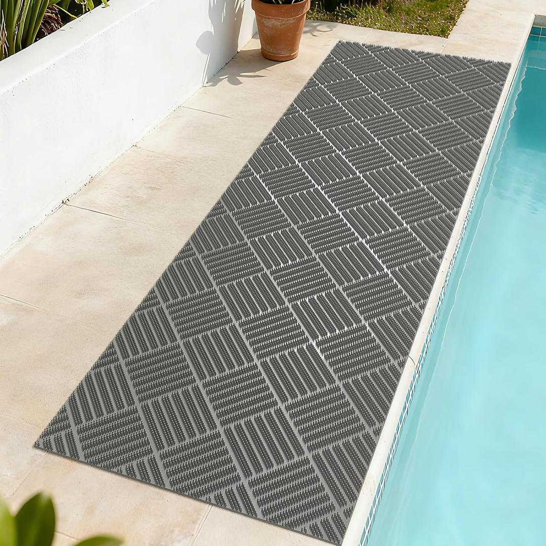 Welcome Door Mat Outside Non-Slip Durable Waterproof Grey 24"x71"