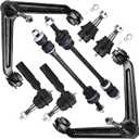 SCITOO 8pcs 4WD Front Upper Control Arm w/Ball Joint Sway Bar Outer Tie Rod End Link Suspension Kit fit 2002 2003 2004 2005 for Dodge Ram 1500 (excludes Extended Crew Cab)