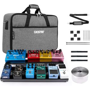 Ghost Fire Guitar Pedal Board Aluminum Alloy 1.76lb Super light Effect Pedalboard 19.8''x11.5'' with Carry Bag,SPL-04 (Grey)